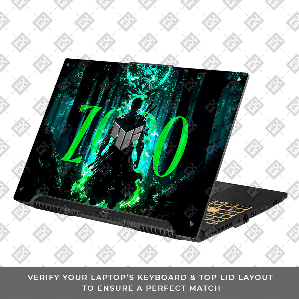 Zoro Green Aura Asus TUF F16 and A16 Laptop Skin