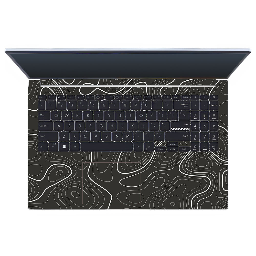 Grayscale Topographic Lines Asus Vivobook 15 X1502VA Laptop Skin