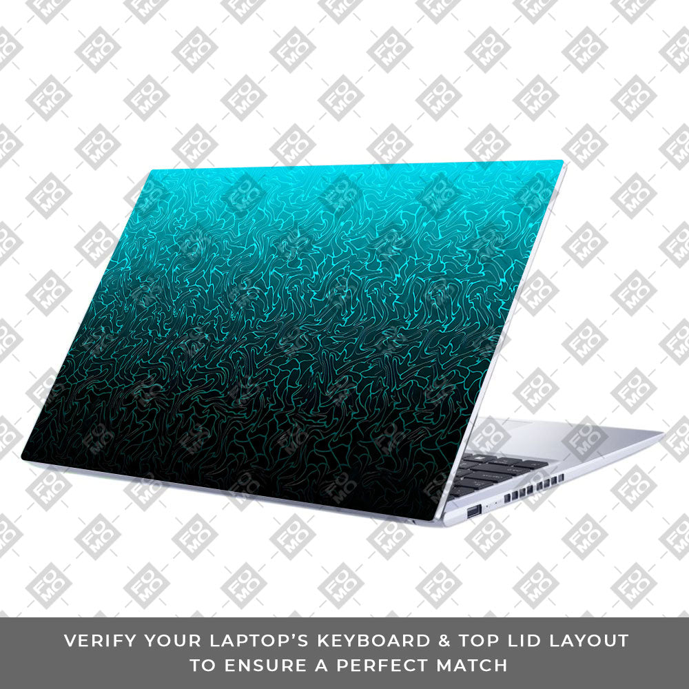 Cyan Blue to Black Asus Vivobook 15 X1502VA Laptop Skin