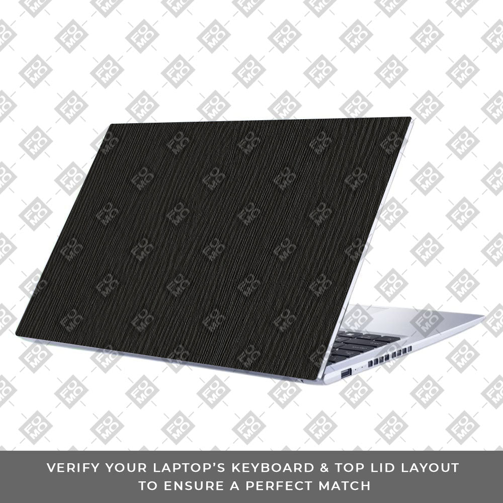 Textured Black Wood Asus Vivobook 15 X1502VA Laptop Skin
