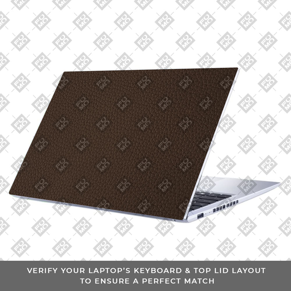 Textured Brown Leather Asus Vivobook 15 X1502VA Laptop Skin
