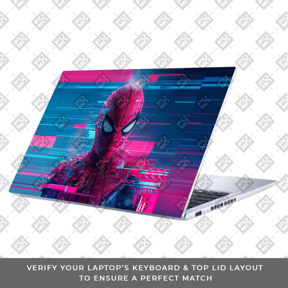 Glitch Spider Neon Web Asus Vivobook 15 X1502VA Laptop Skin