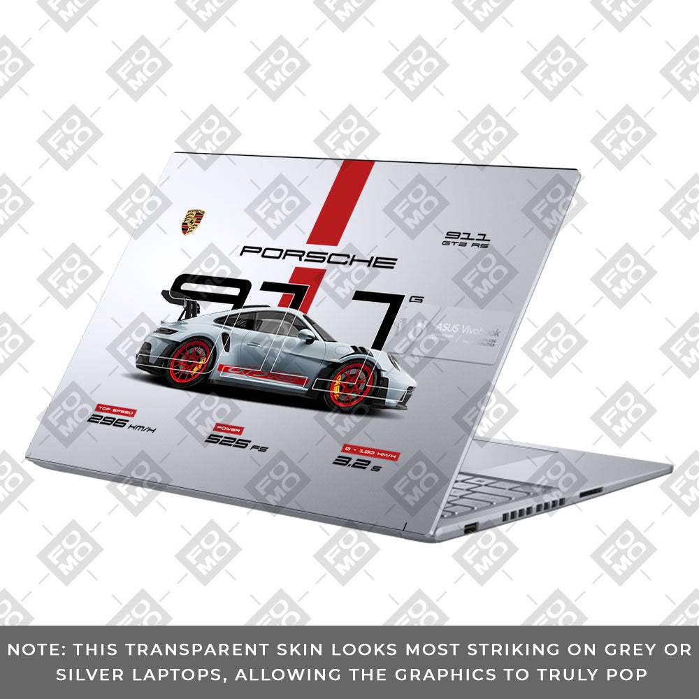 Transparent Porsche 911 GT3 RS Asus VivoBook 16X K3605 Laptop Skin