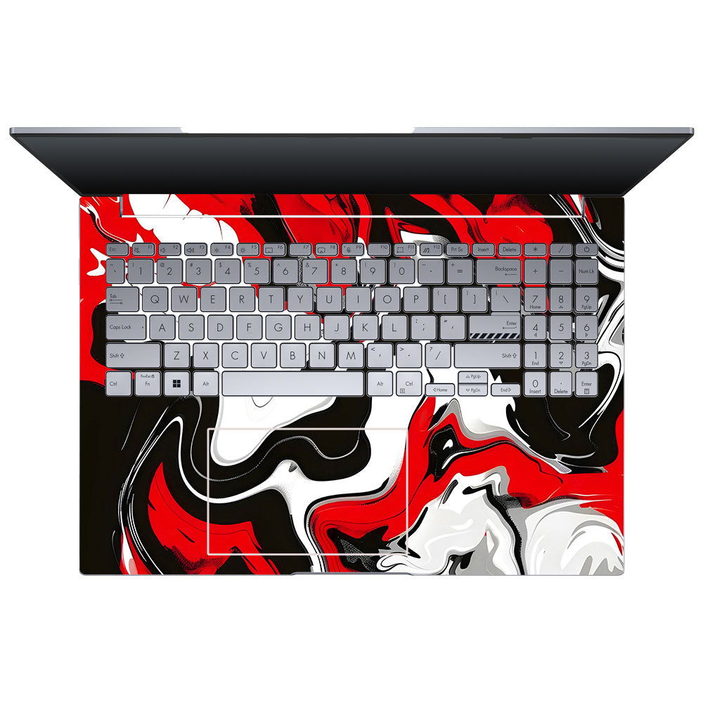 Red and White Marble Asus VivoBook 16X K3605 Laptop Skin