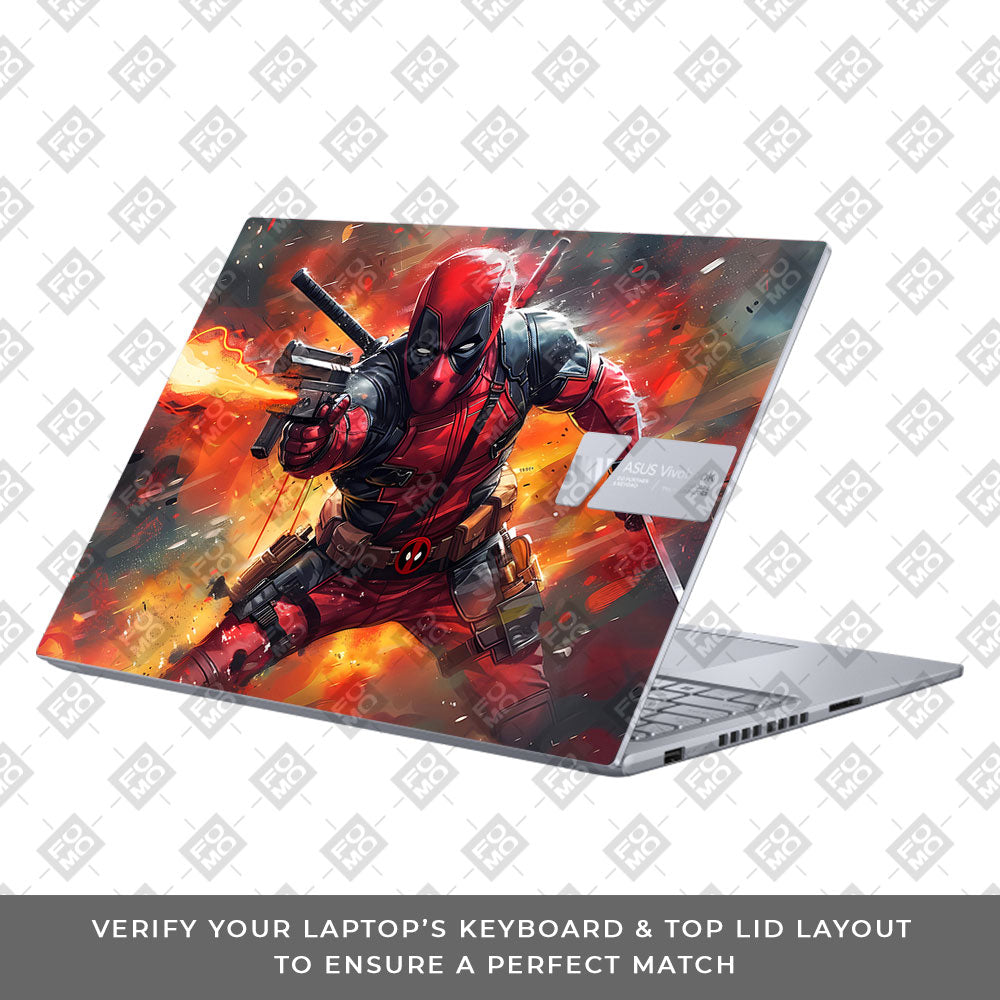 Deadpool in Action Asus VivoBook 16X K3605 Laptop Skin