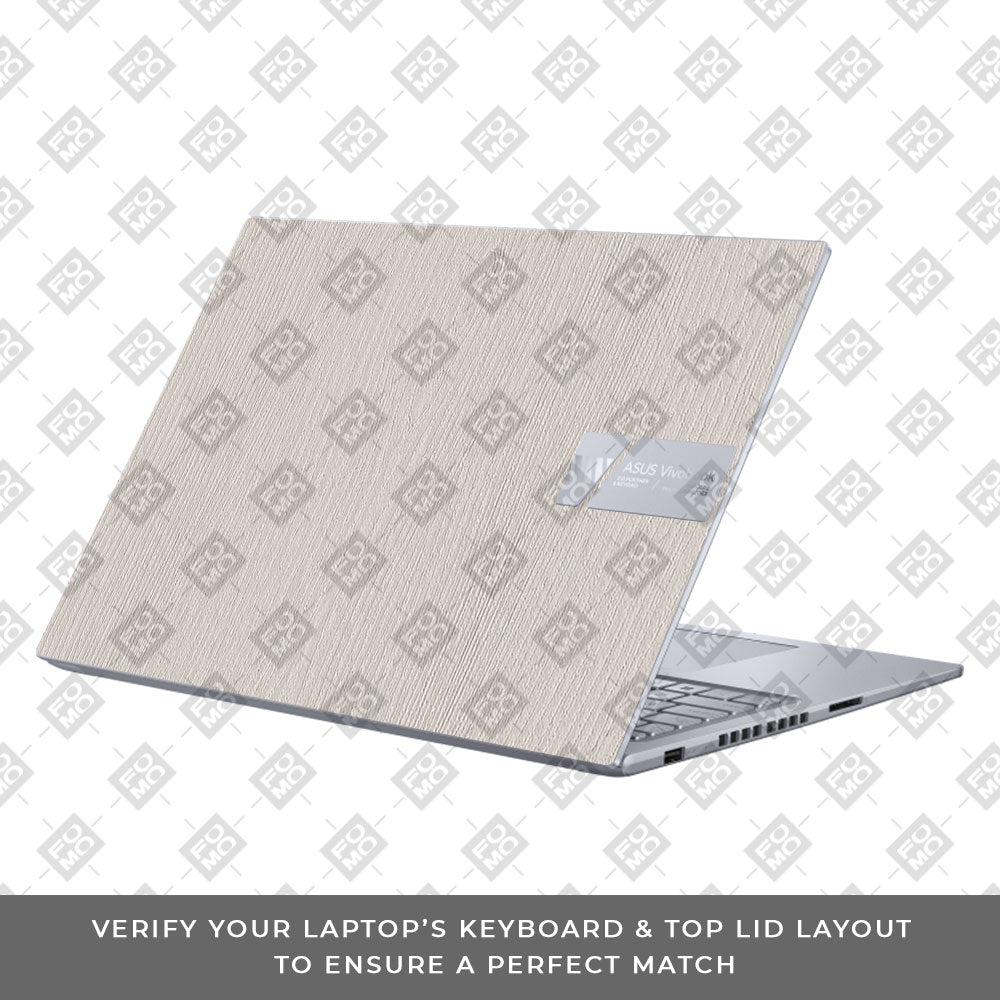 Textured White Wood Asus VivoBook 16X K3605 Laptop Skin