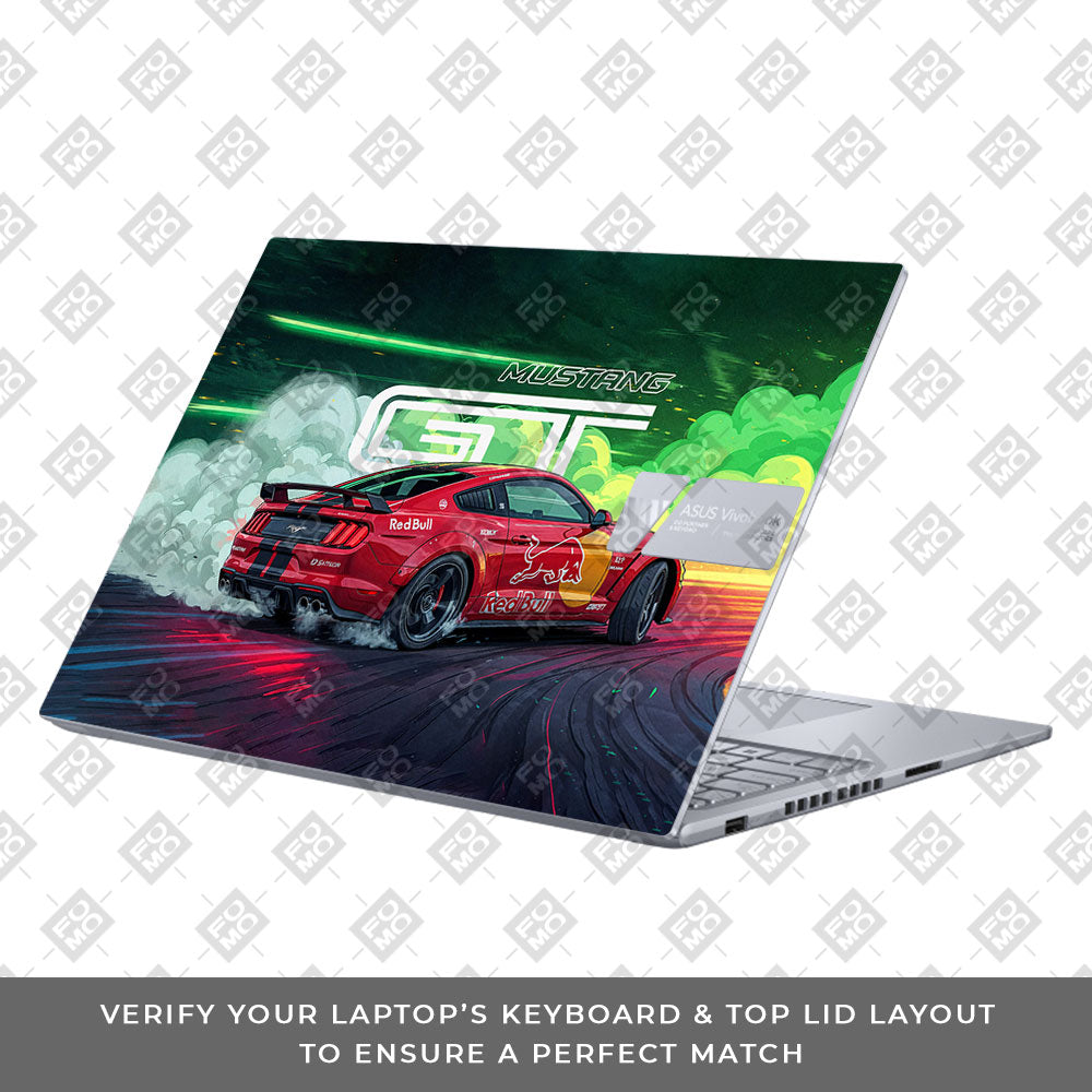Mustang GT Red Bull Drift Beast Asus VivoBook 16X K3605 Laptop Skin