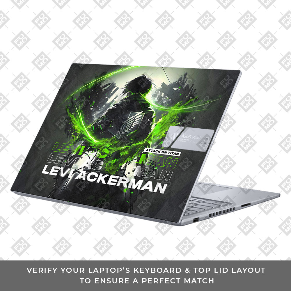 Levi Ackerman Neon Fury Asus VivoBook 16X K3605 Laptop Skin