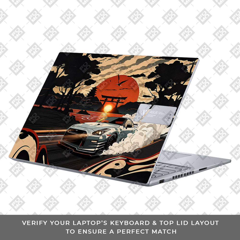 Samurai Rising Sun GTR Asus VivoBook 16X K3605 Laptop Skin