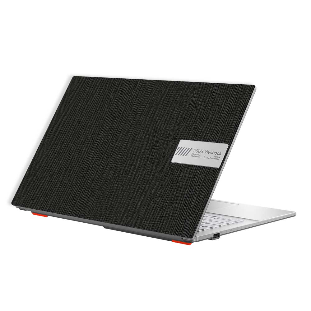 Textured Black Wood Asus Vivobook Go 15 E1504G Laptop Skin