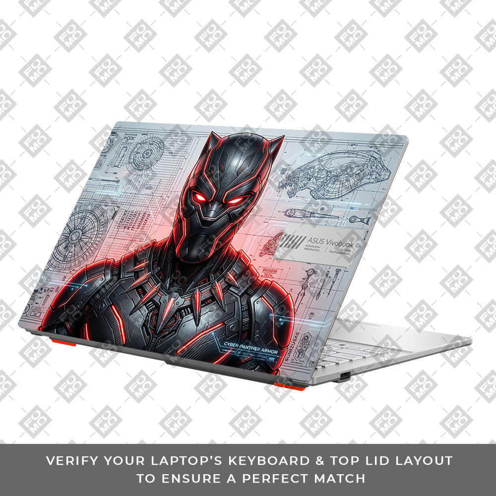 Futuristic Black Panther Asus Vivobook Go 15 E1504G 3D Laptop Skin