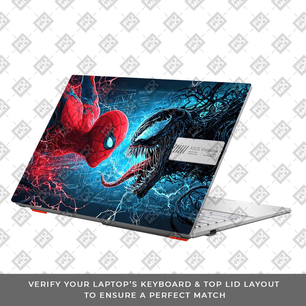 Spiderman vs Venom Showdown Asus Vivobook Go 15 E1504G 3D Laptop Skin
