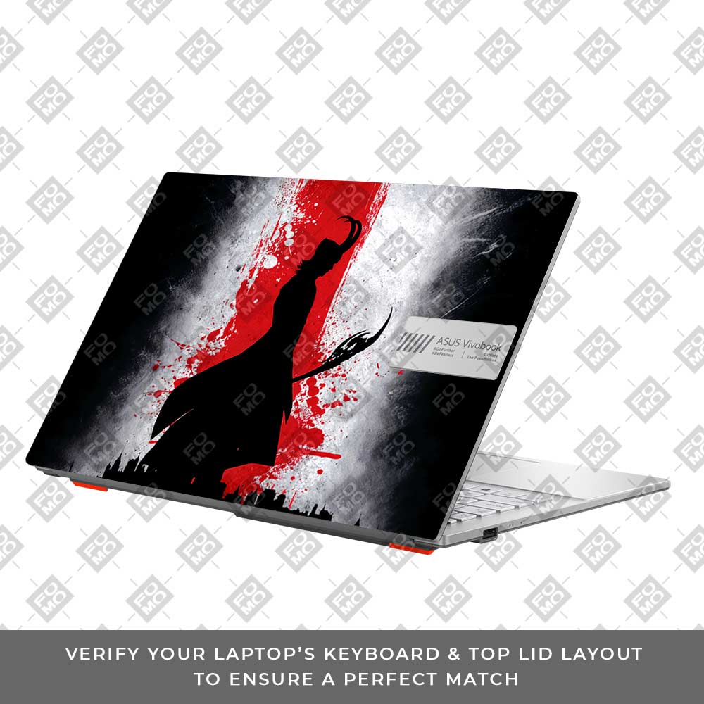 Loki Silhouette Red Strike Asus Vivobook Go 15 E1504G Laptop Skin