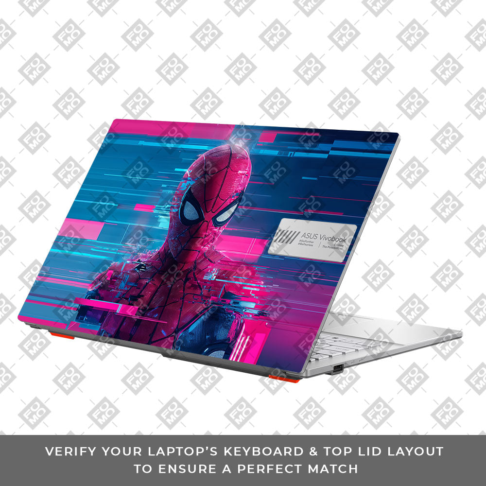 Glitch Spider Neon Web Asus Vivobook Go 15 E1504G Laptop Skin