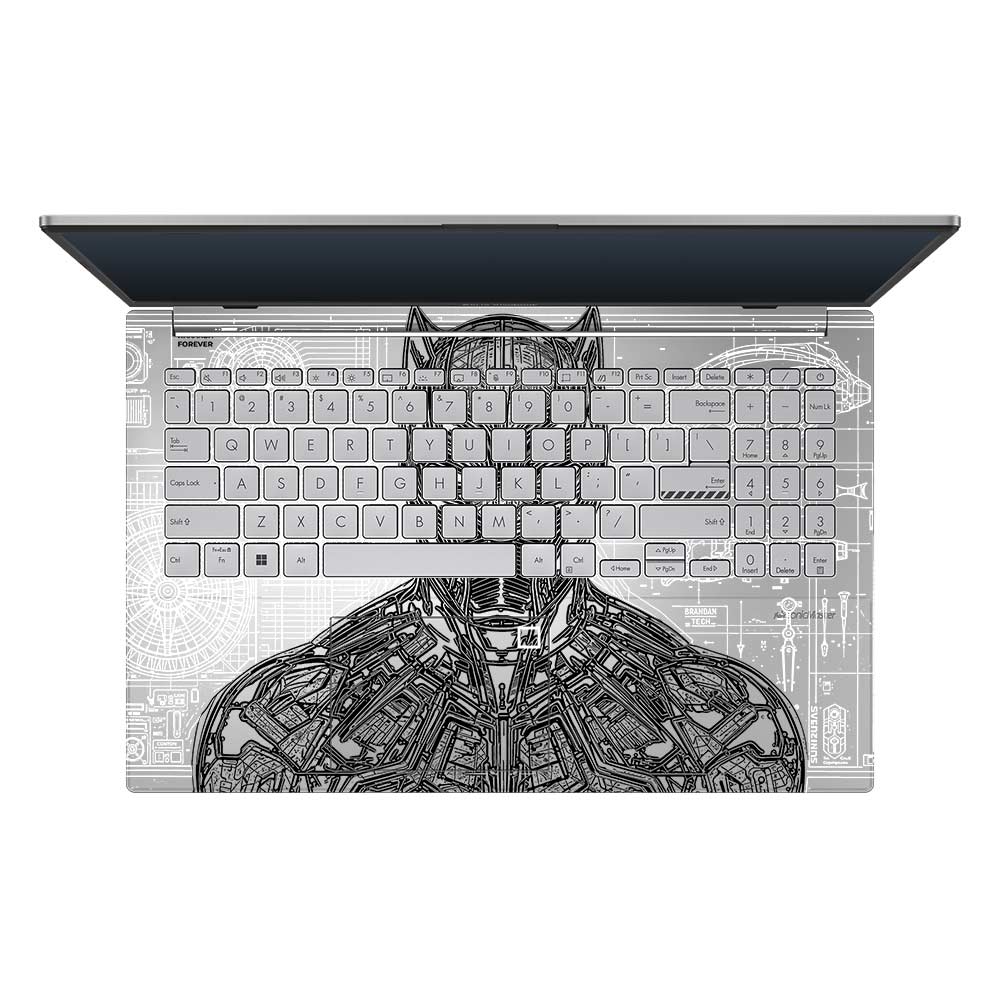 Transparent Black Panther Techshell Asus Vivobook 16X M1603QA Laptop Skin