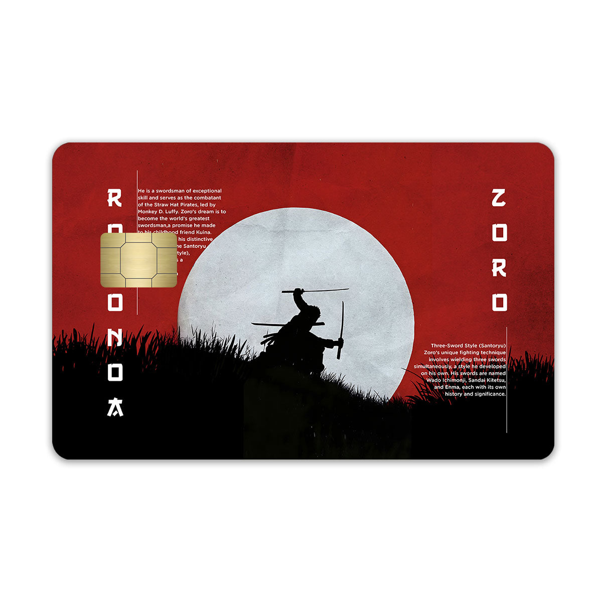 Roronoa Zoro The Three Swords Under the Moon Credit Card / Debit Card Skin