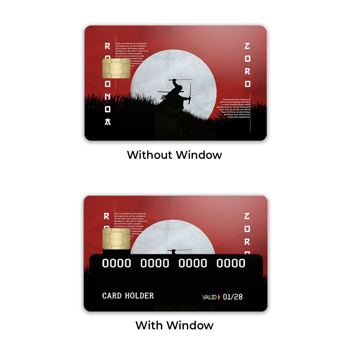 Roronoa Zoro The Three Swords Under the Moon Credit Card / Debit Card Skin