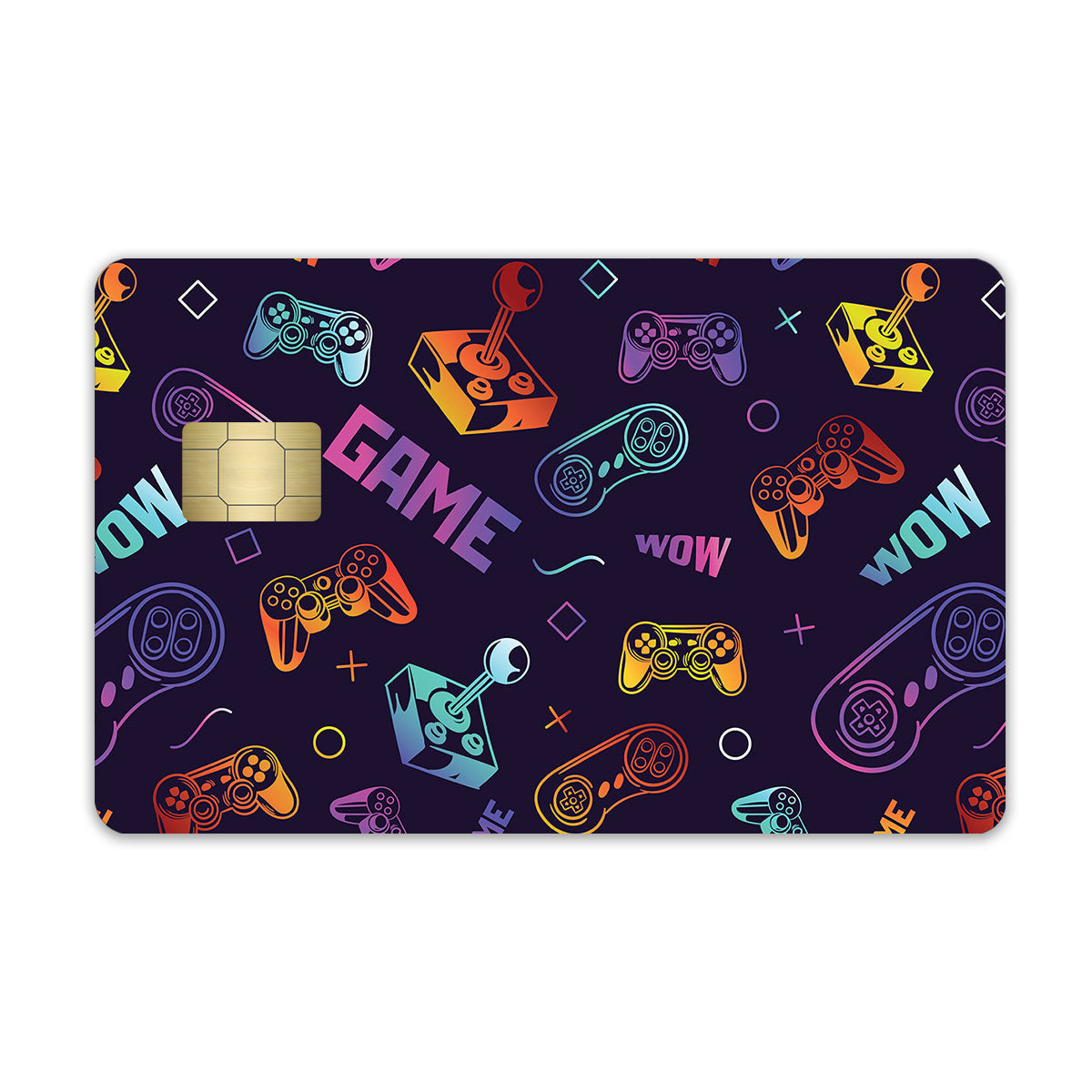 Fluorescent Game Controller Pattern Credit Card / Debit Card Skin