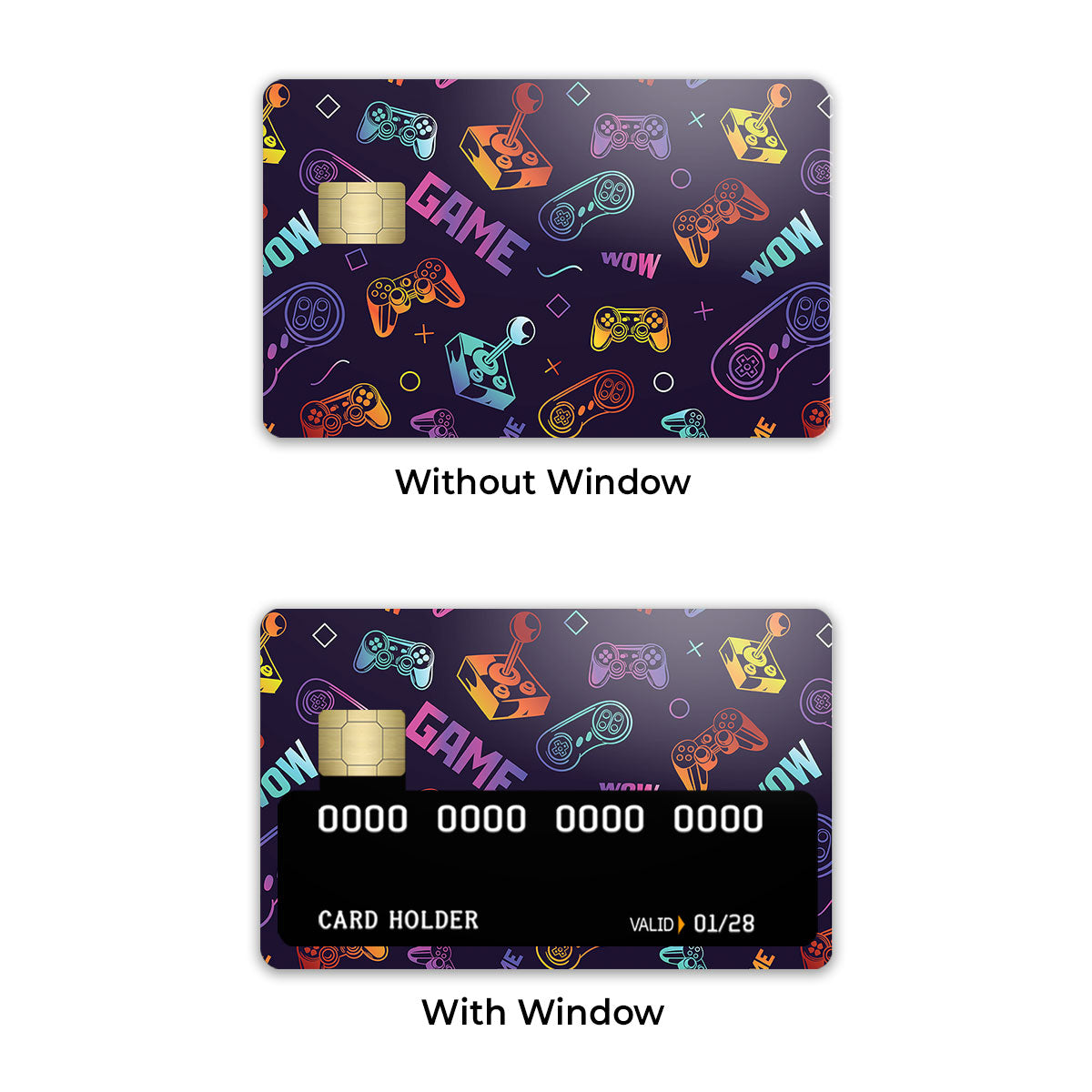 Fluorescent Game Controller Pattern Credit Card / Debit Card Skin