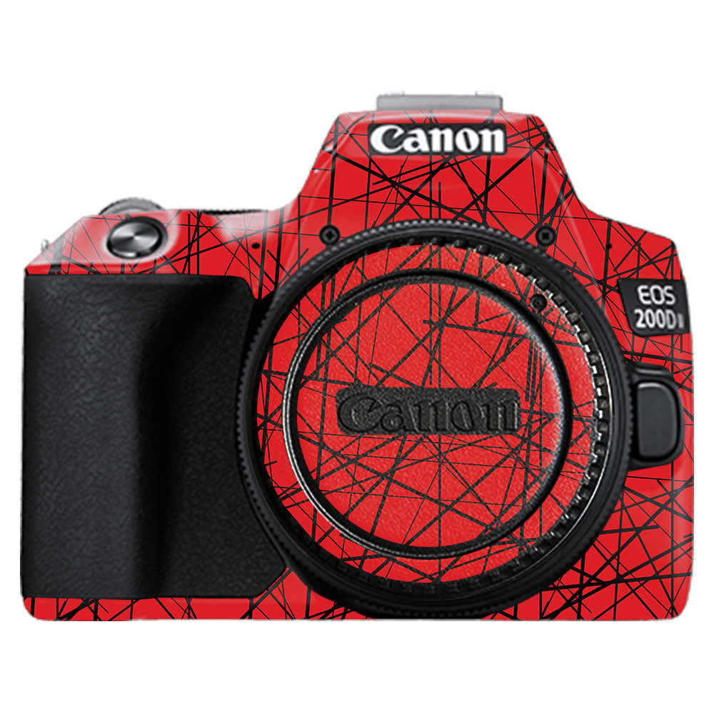 Textured Red Chaos Line Canon EOS 200D II Camera Skin