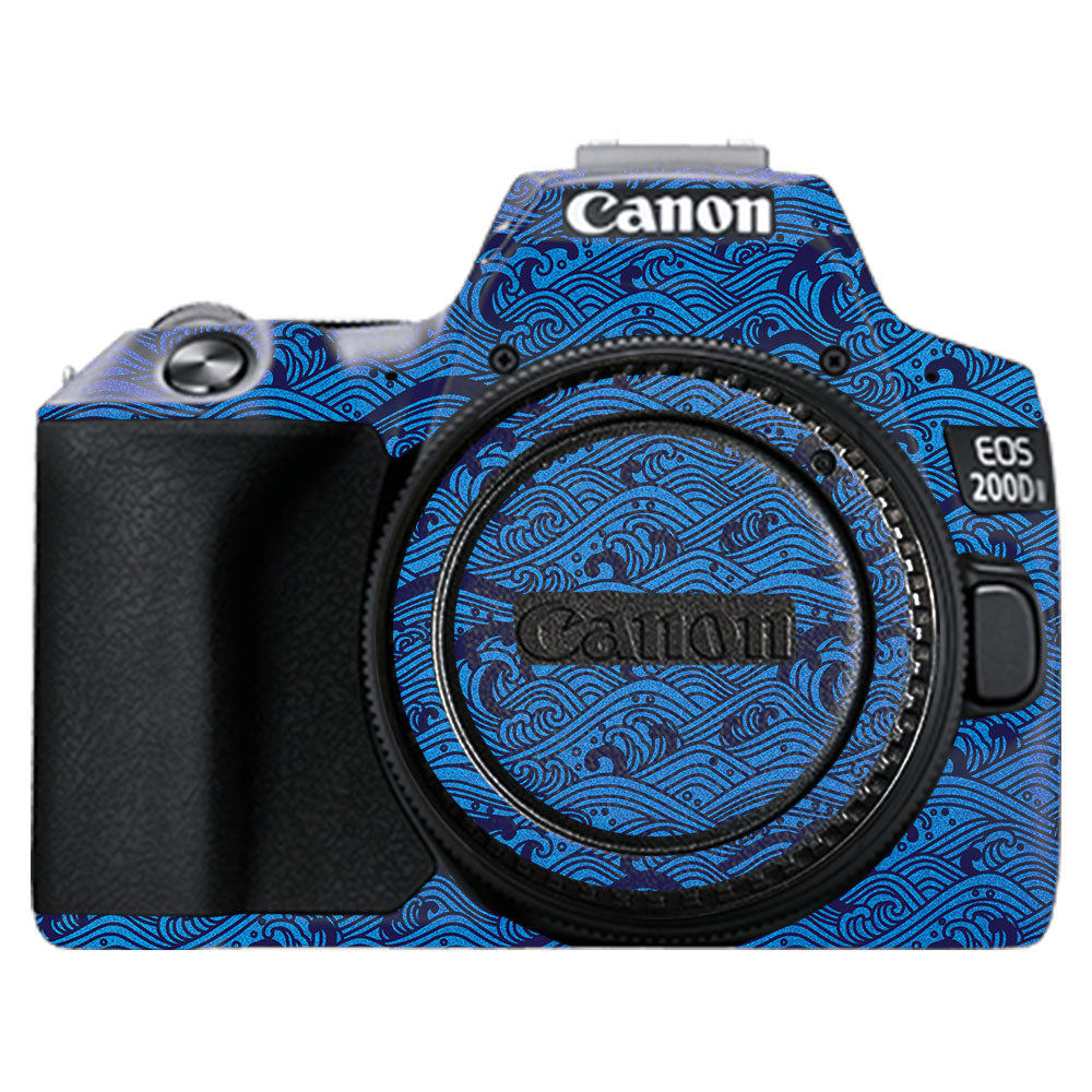 Textured Ocean Wave Blue Canon EOS 200D II Camera Skin