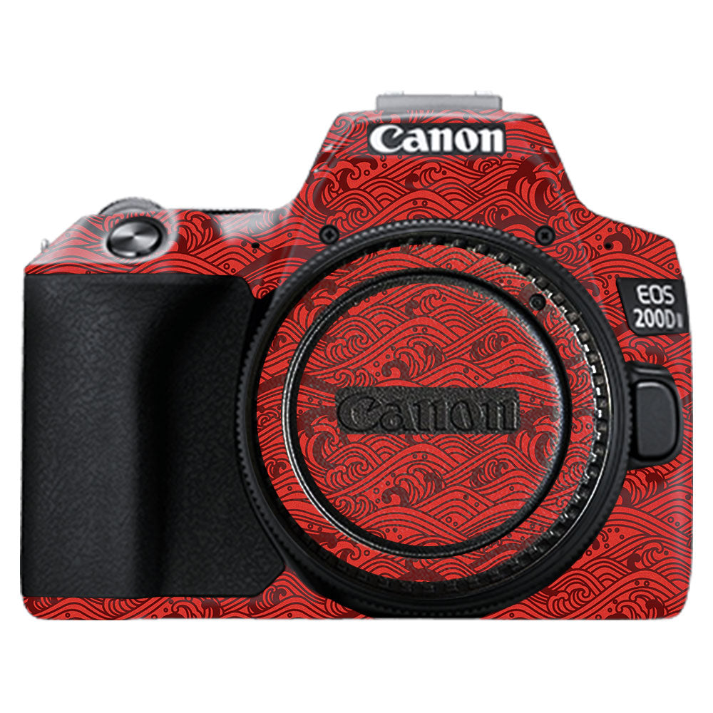 Textured Crimson Wave Canon EOS 200D II Camera Skin