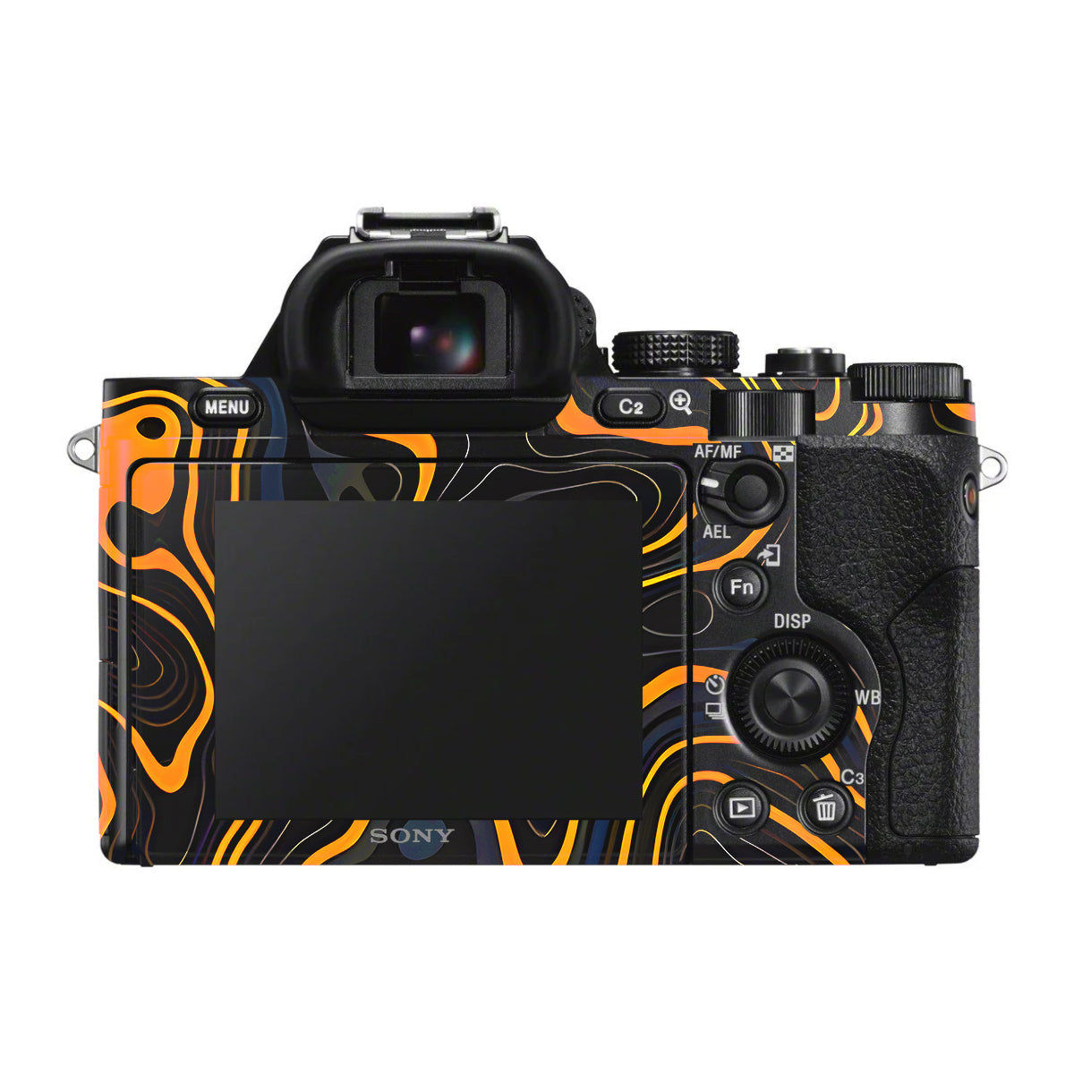 Amber Topographic Waves Sony A7 S Camera Skin