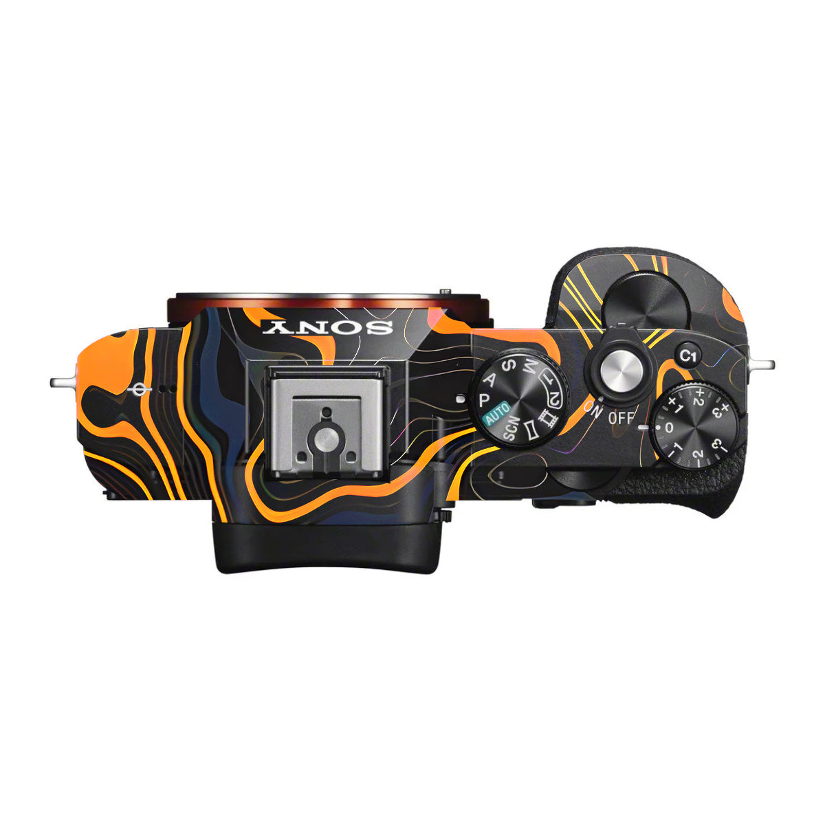 Amber Topographic Waves Sony A7 S Camera Skin