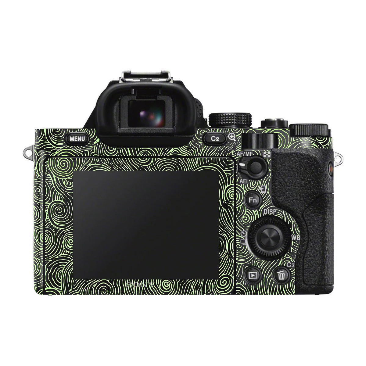 Green Spirals Sony A7 S Camera Skin