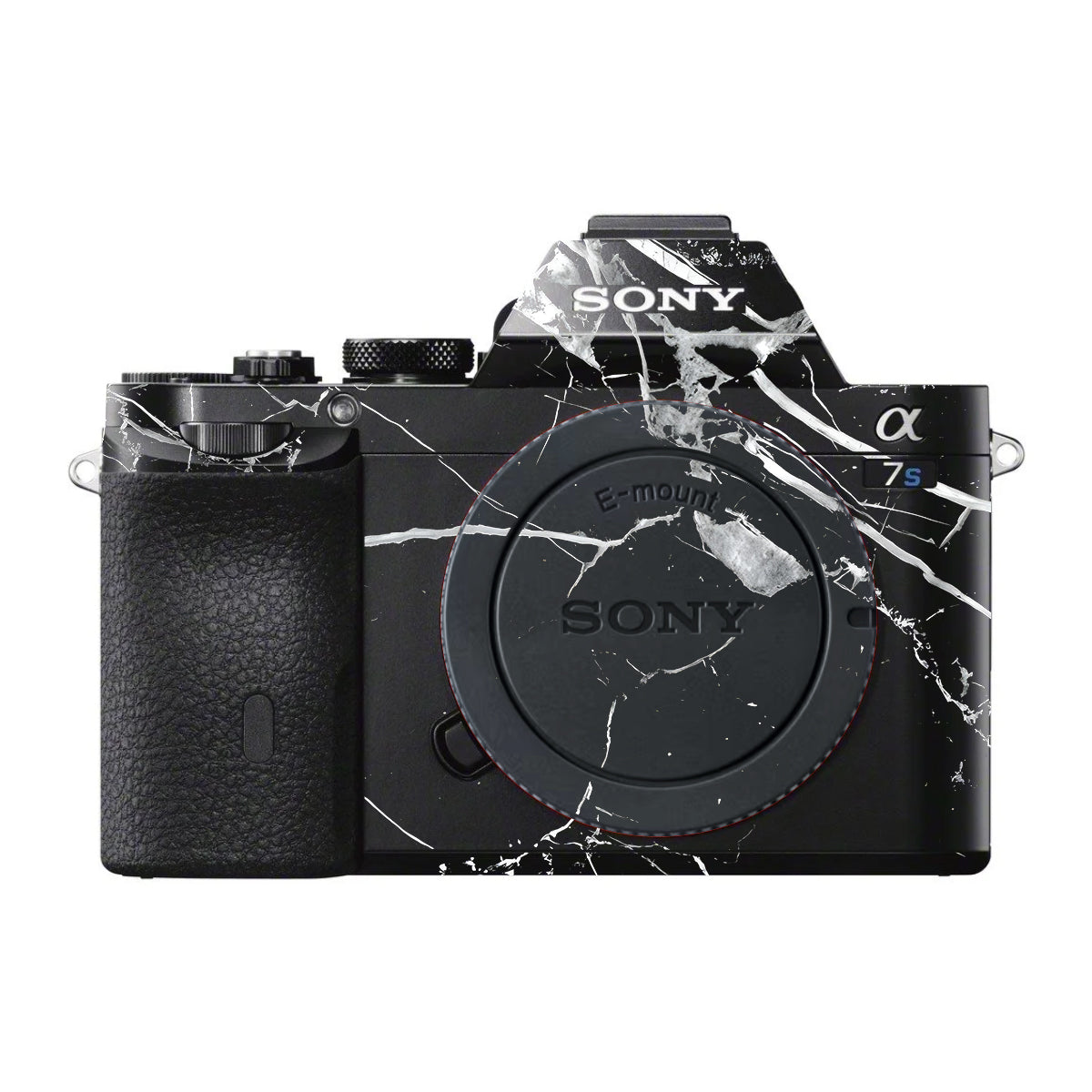White Veins on Black Sony A7 S Camera Skin