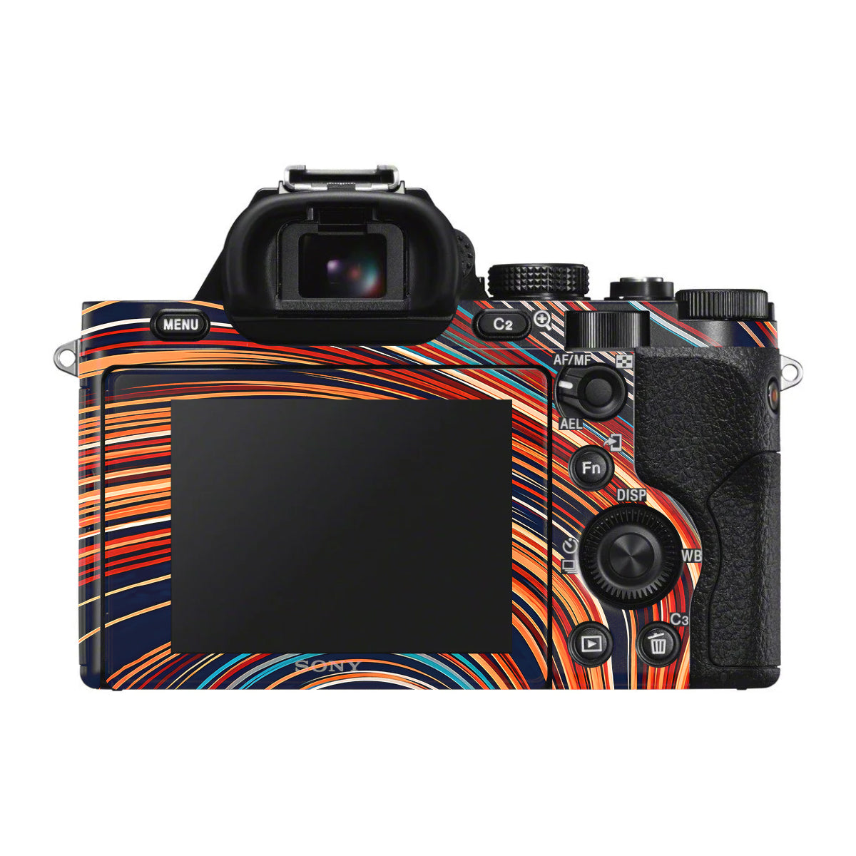Retro Abstract Striped Swirl Sony A7 S Camera Skin