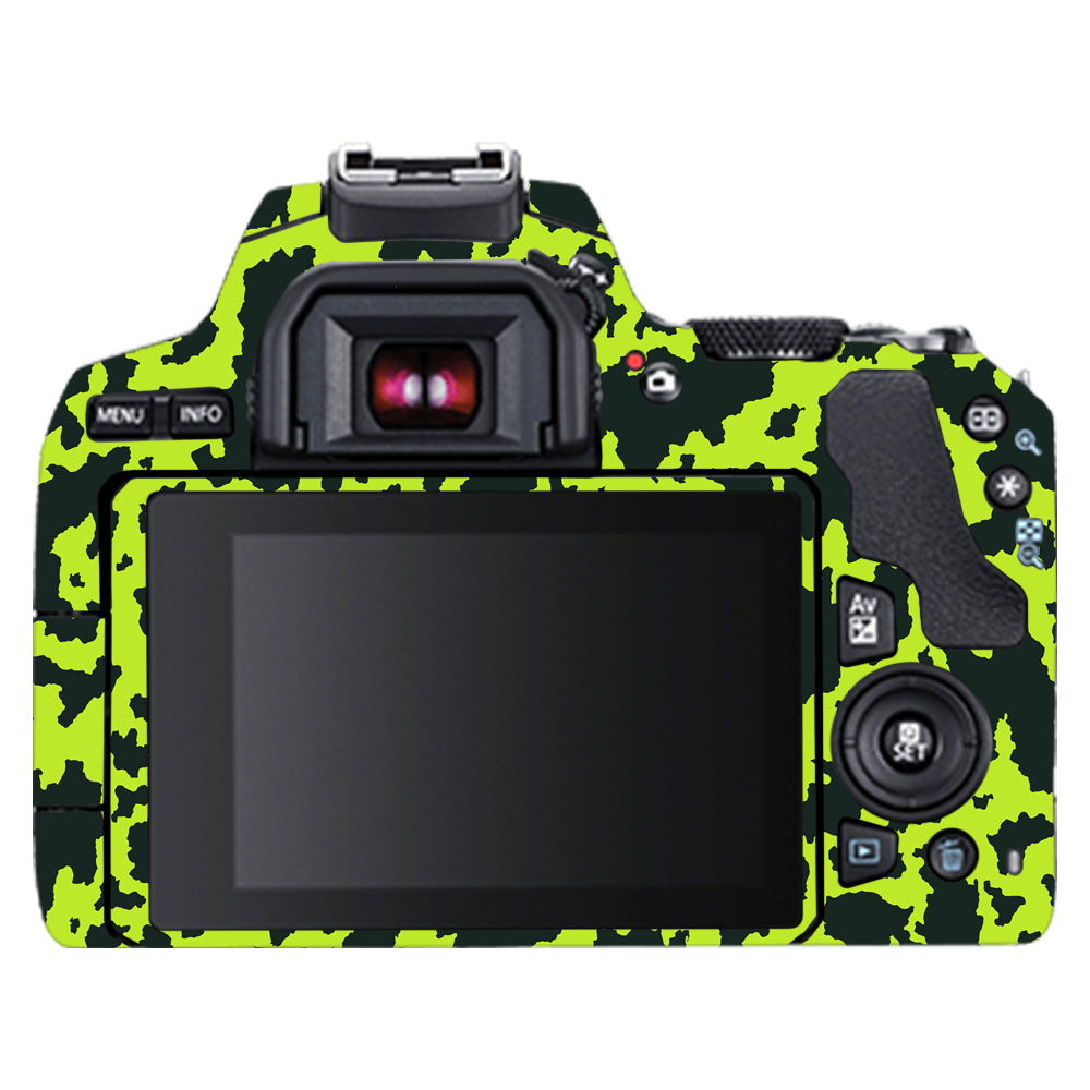 Neon Green Splatter Canon EOS 200D II Camera Skins