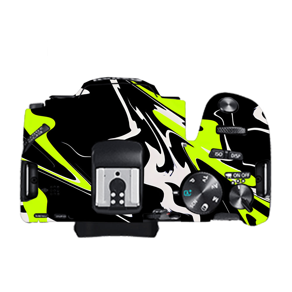 Neon Green and Black Pattern Canon EOS 200D II Camera Skins