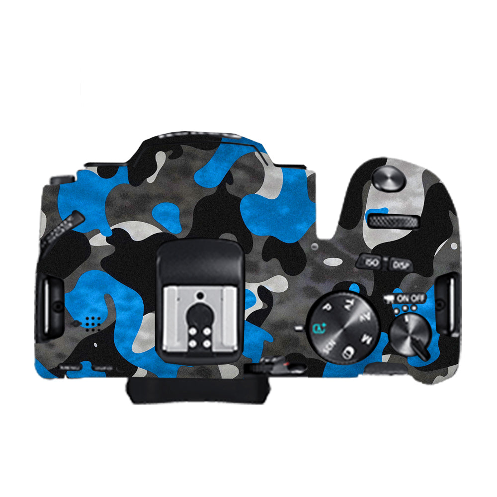 Blue Grey Camo Canon EOS 200D II Camera Skins