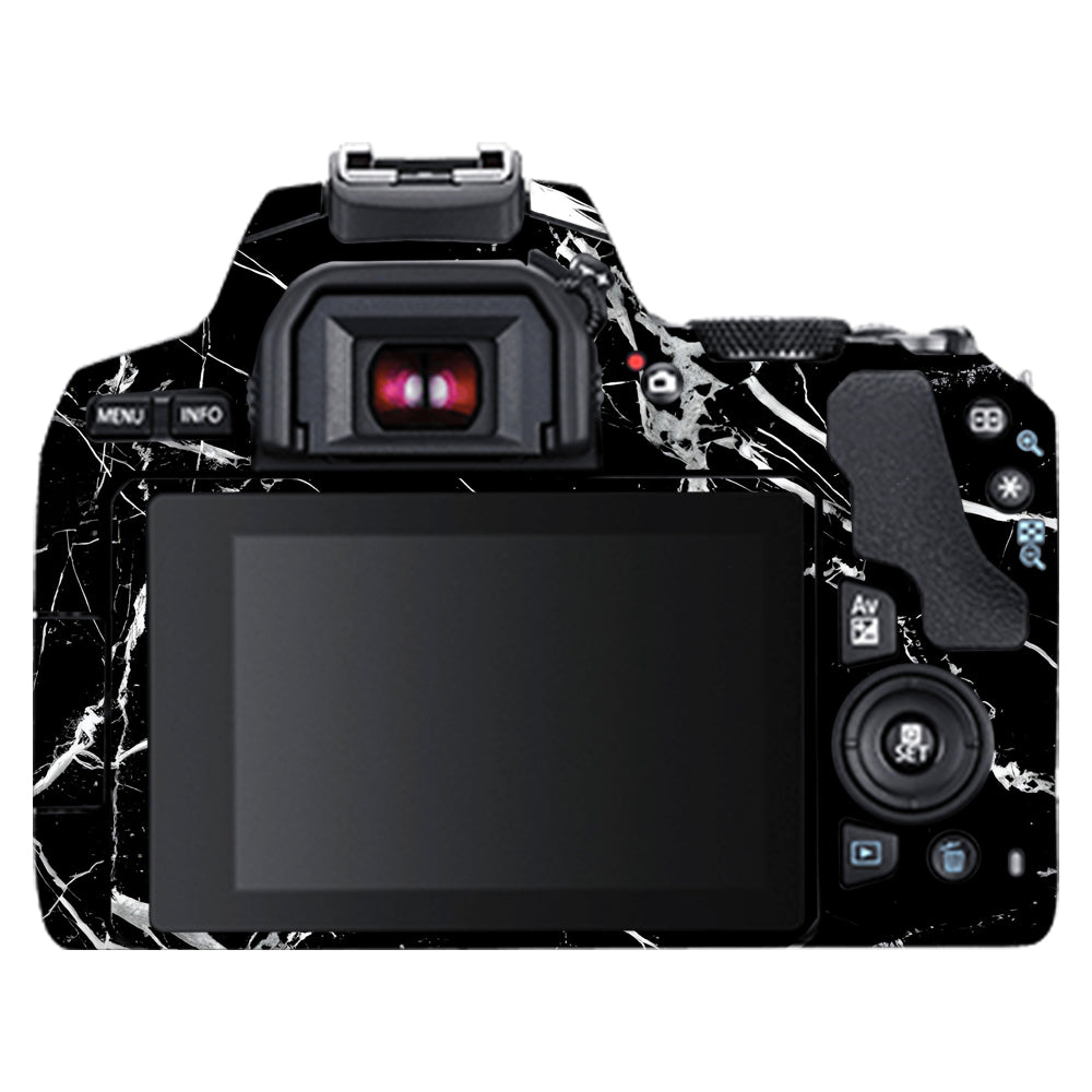 White Veins on Black Canon EOS 200D II Camera Skins