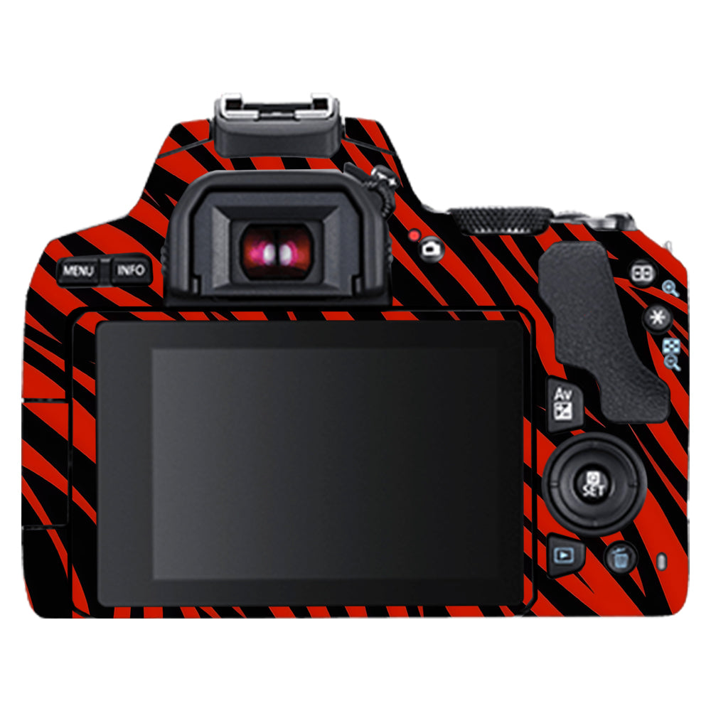 Red and Black Stripes Canon EOS 200D II Camera Skins