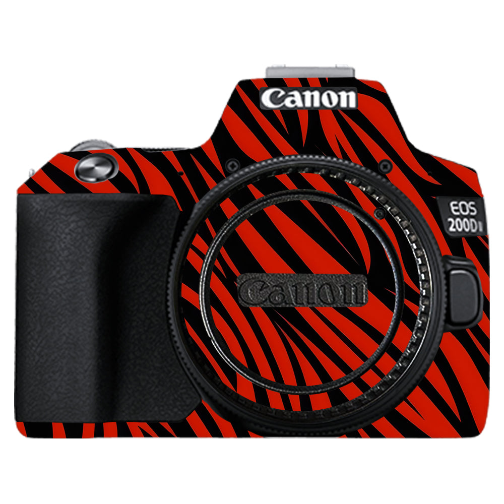 Red and Black Stripes Canon EOS 200D II Camera Skins