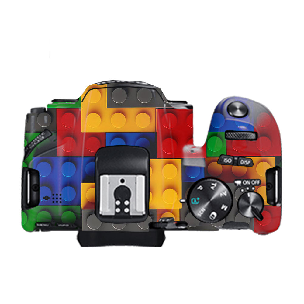 Colorful LEGO Brick Wall Pattern Canon EOS 200D II Camera Skin