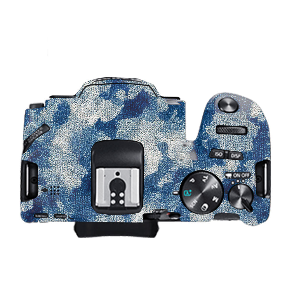 Blue Watercolor Fabric Canon EOS 200D II Camera Skin