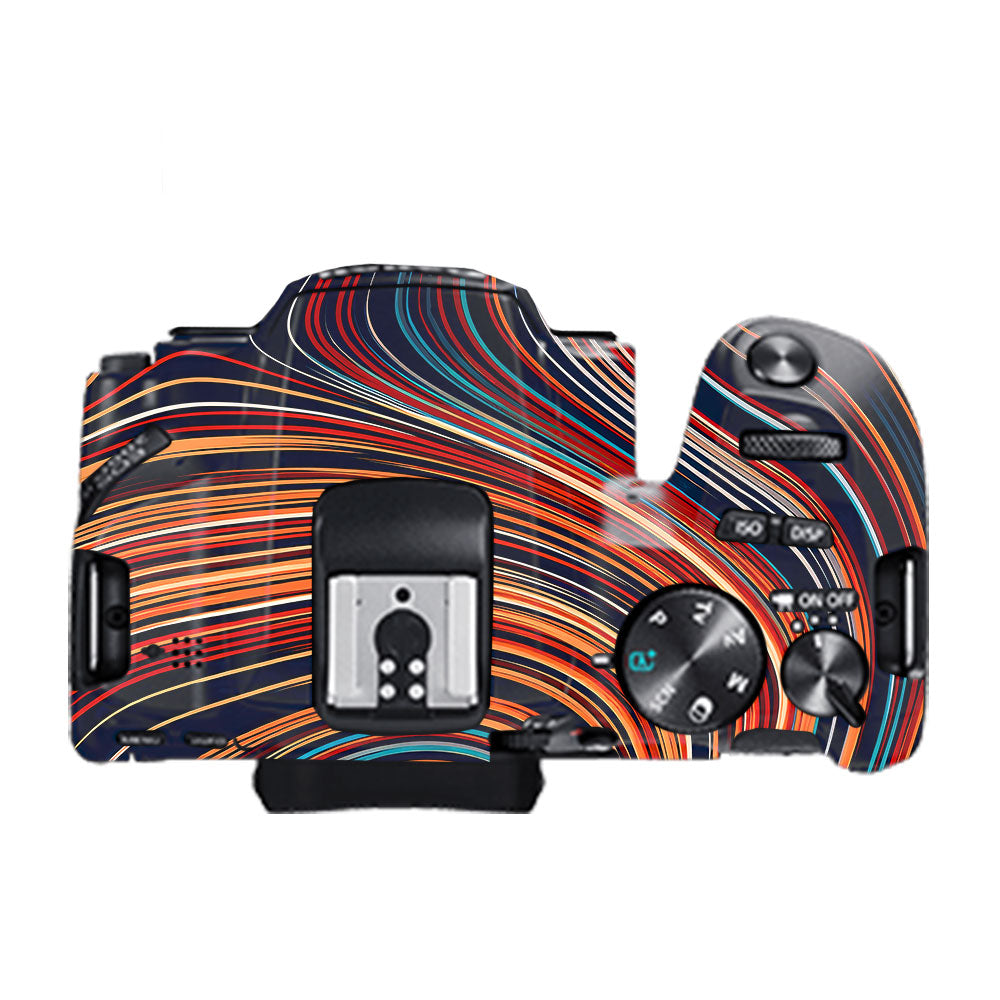 Retro Abstract Striped Swirl Canon EOS 200D II Camera Skin