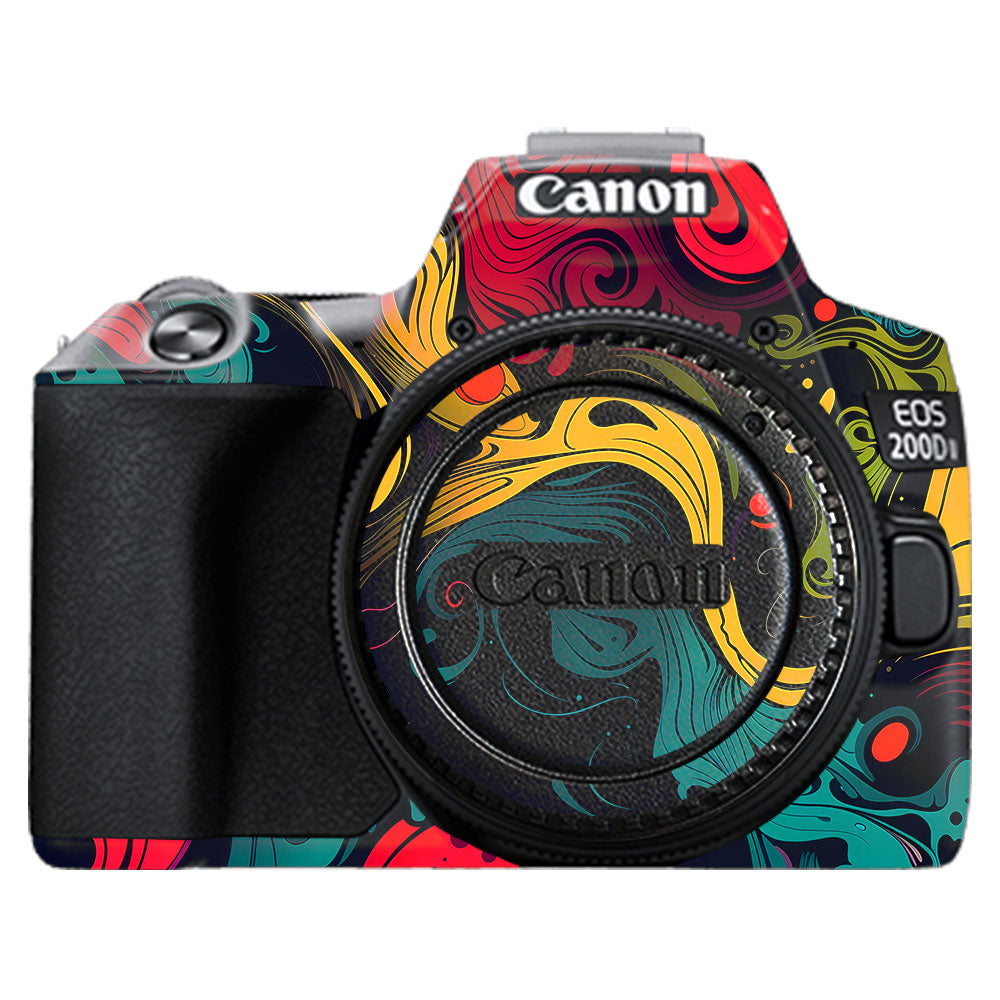 Psychedelic Color Swirl Canon EOS 200D II Camera Skin