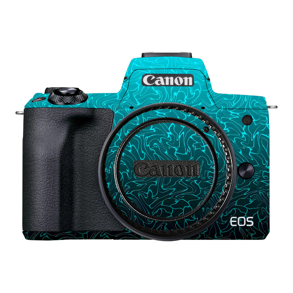 Cyan Blue to Black Gradient Canon EOS M50 Mark II Camera Skins
