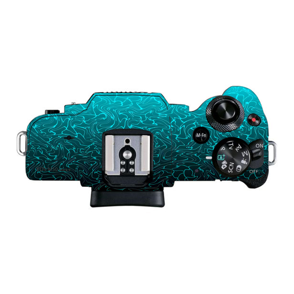 Cyan Blue to Black Gradient Canon EOS M50 Mark II Camera Skins