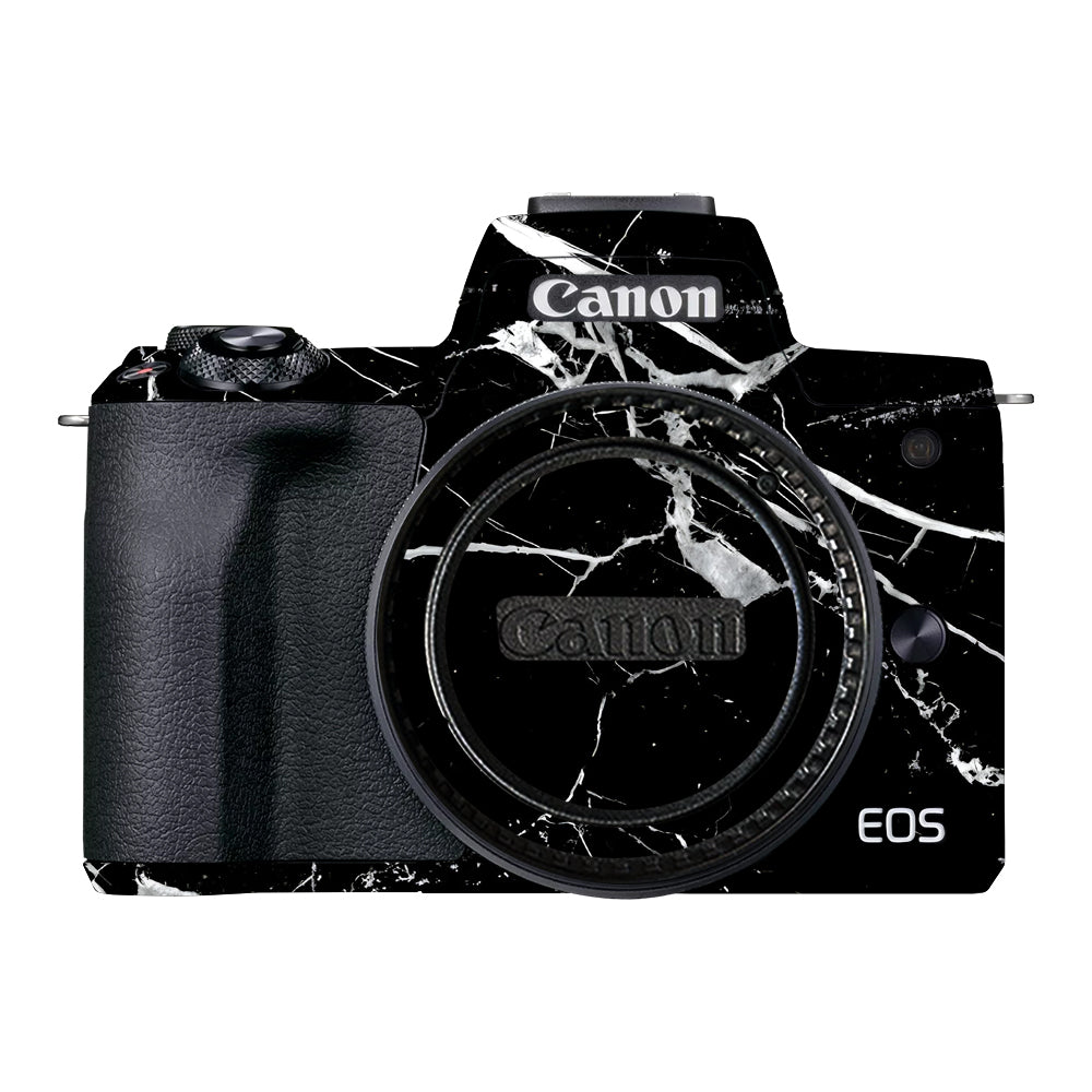 White Veins on Black Canon EOS M50 Mark II Camera Skins