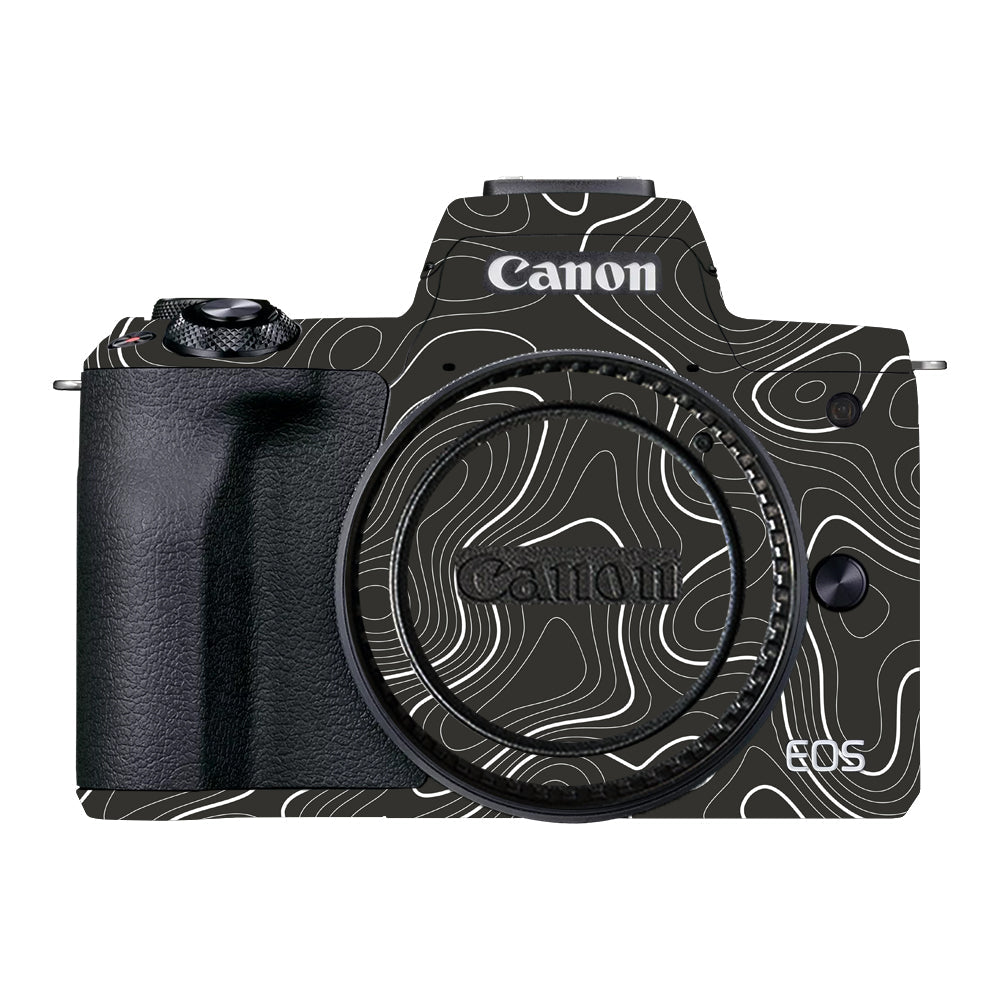Grayscale Topographic Lines Canon EOS M50 Mark II Camera Skins