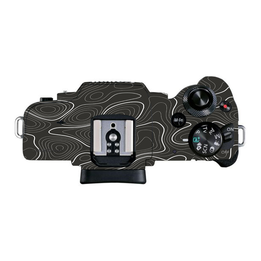 Grayscale Topographic Lines Canon EOS M50 Mark II Camera Skins