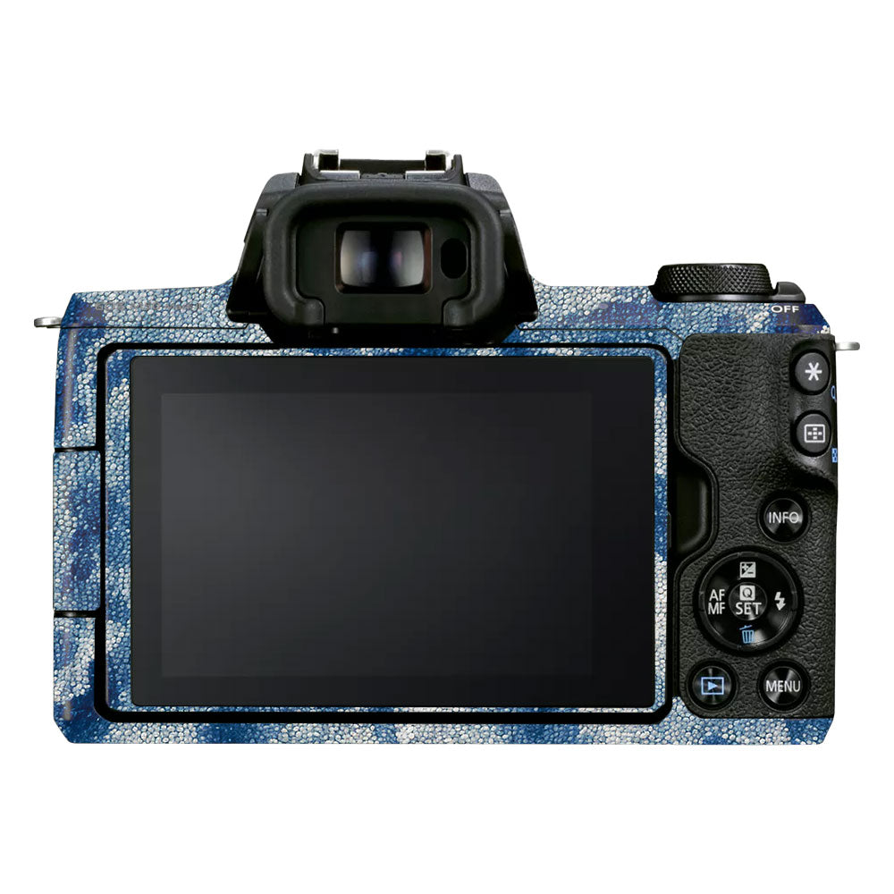 Blue Watercolor Fabric Canon EOS M50 Mark II Camera Skin