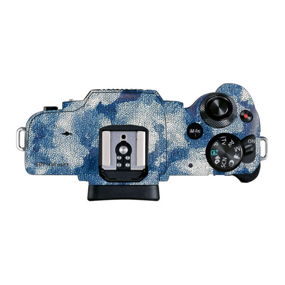 Blue Watercolor Fabric Canon EOS M50 Mark II Camera Skin