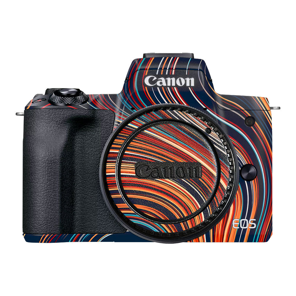 Retro Abstract Striped Swirl Canon EOS M50 Mark II Camera Skin