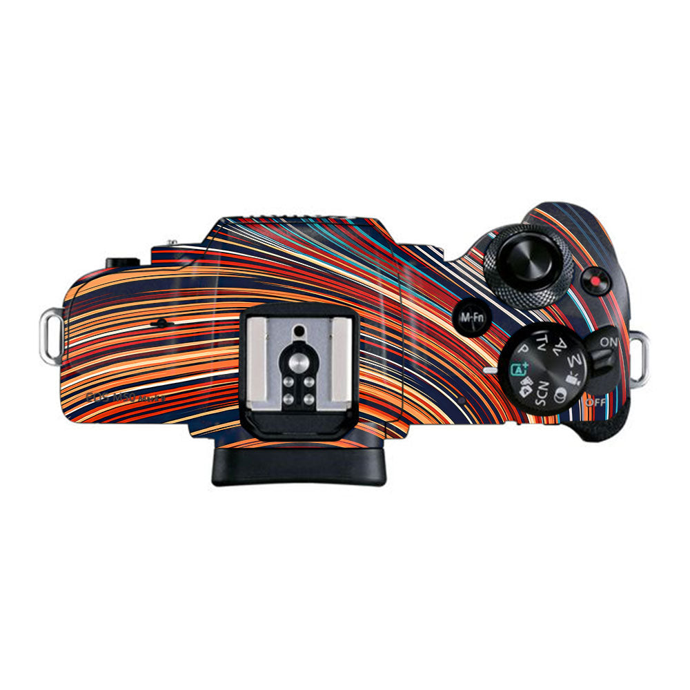 Retro Abstract Striped Swirl Canon EOS M50 Mark II Camera Skin
